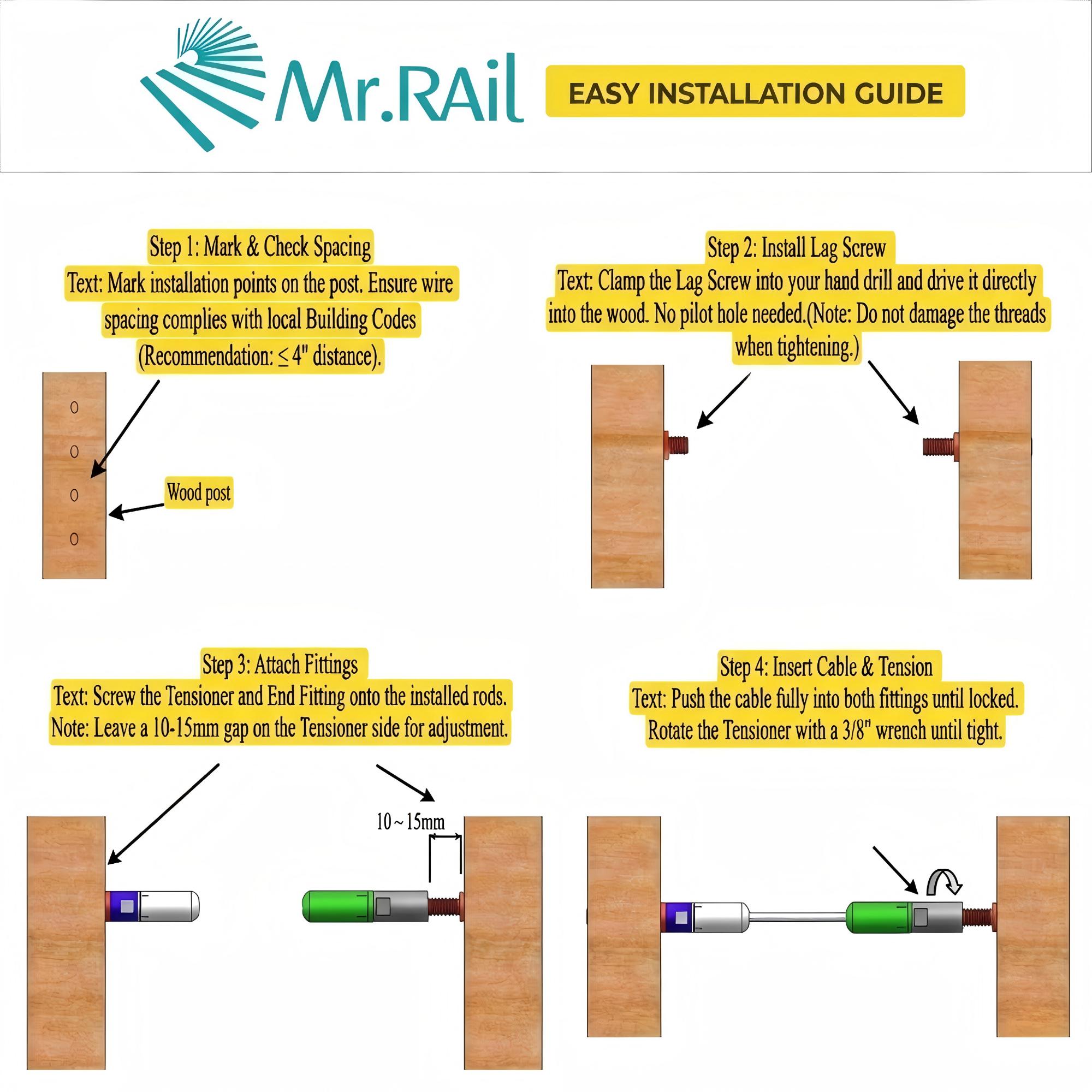 Wood Post Compatible with Easy Adjustment